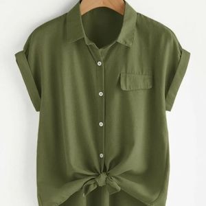 Dolman Short Sleeve Blouse (SHEIN)
